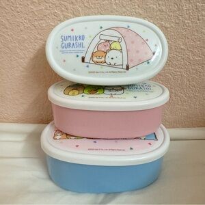 Sumikko Gurashi Three Piece Plastic Bento Lunch Box Set
